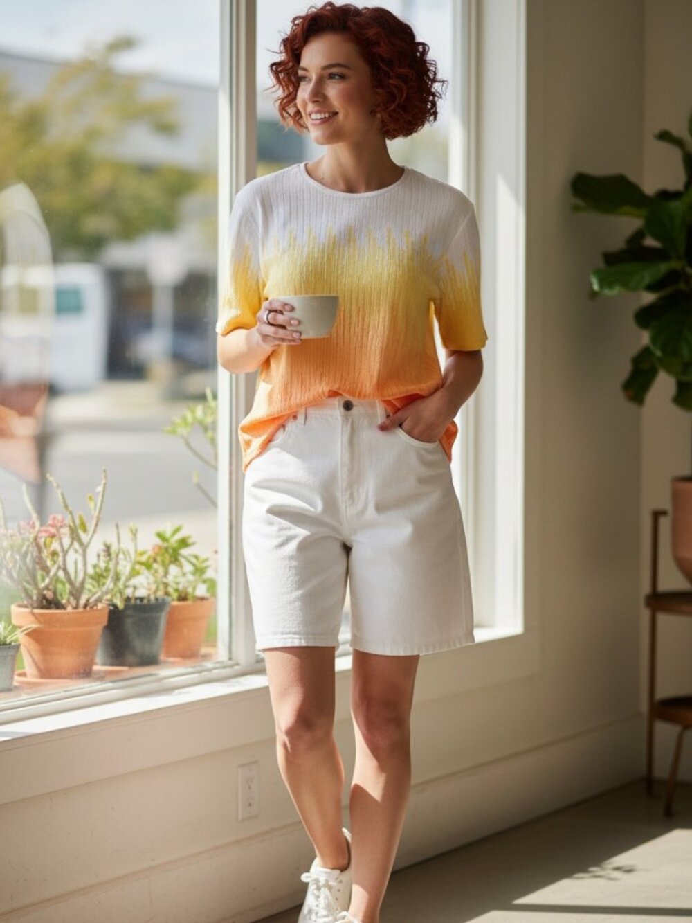 Alfred Dunner multicolor Knit Top short sleeve size XL